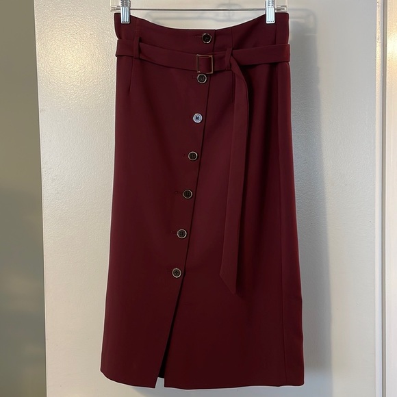 NEW! White House Black Market Asymmetrical Front Button Skirt - SIZE 8 - Picture 1 of 4